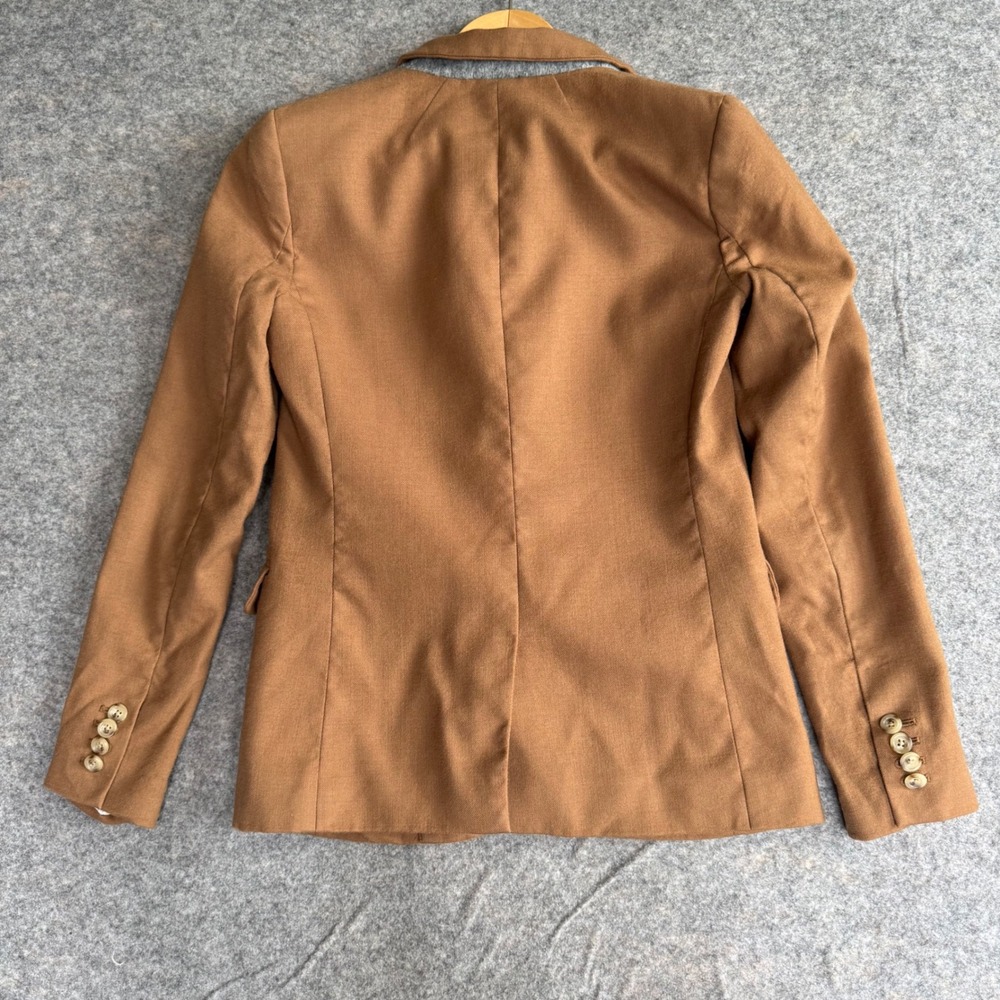 J.Crew Regent Blazer Womens 0 Camel Brown Wool Blend Single Button Tailored Jkt - Picture 3 of 8